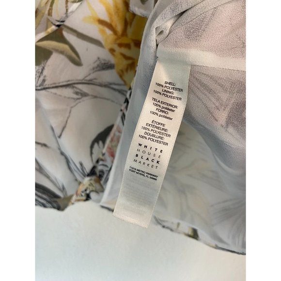 White House Black Market women's small floral cold shoulder blouse casual - Picture 7 of 9